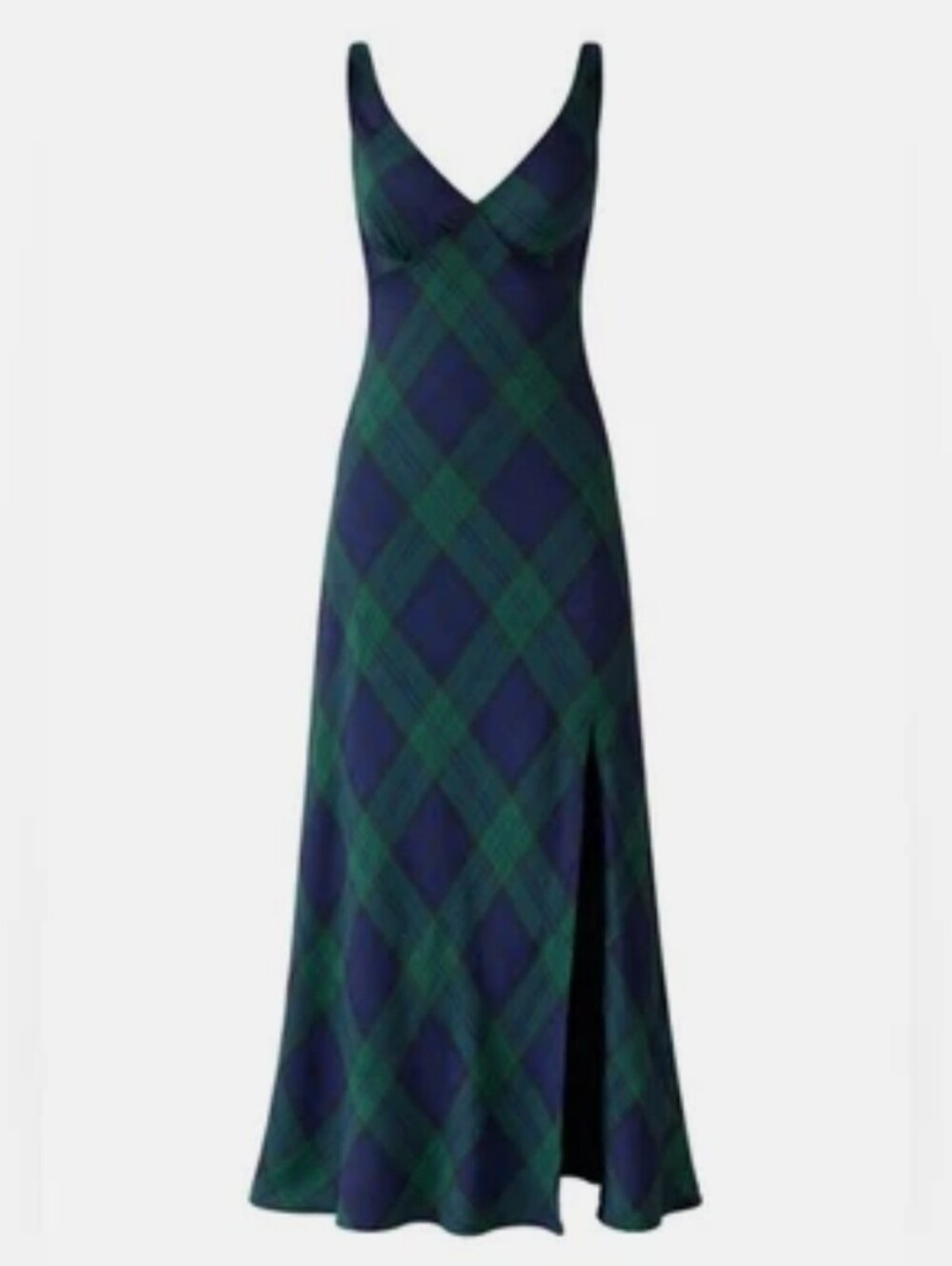Avec Les Filles Tartan Plaid Maxi Dress Large